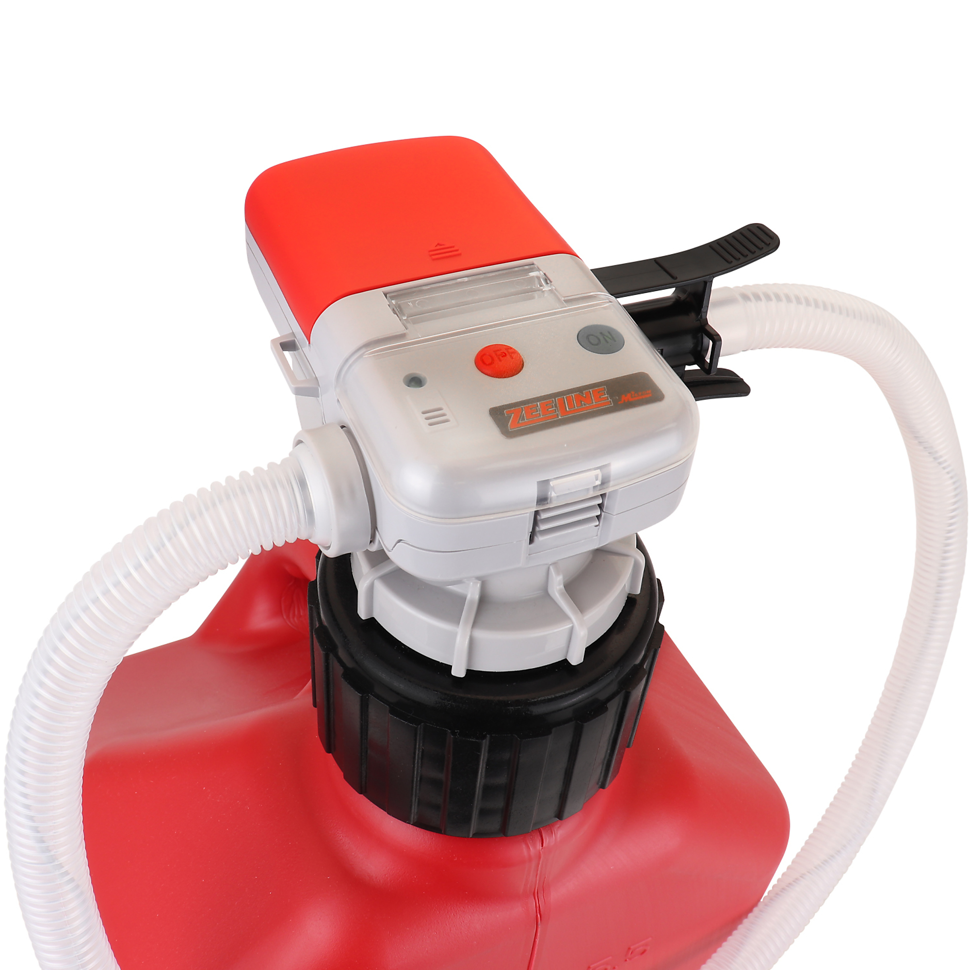 Zee Line AA Battery Powered Fuel Can Transfer Pump — 2.4 GPM, 52in. Discharge Hose, 22in. Suction Hose, Model# ZE1030XL
